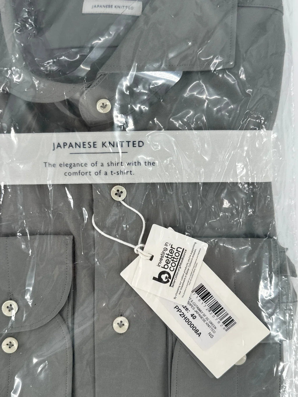 Profuomo overhemd Japanese knitted groen (40) - foto 3