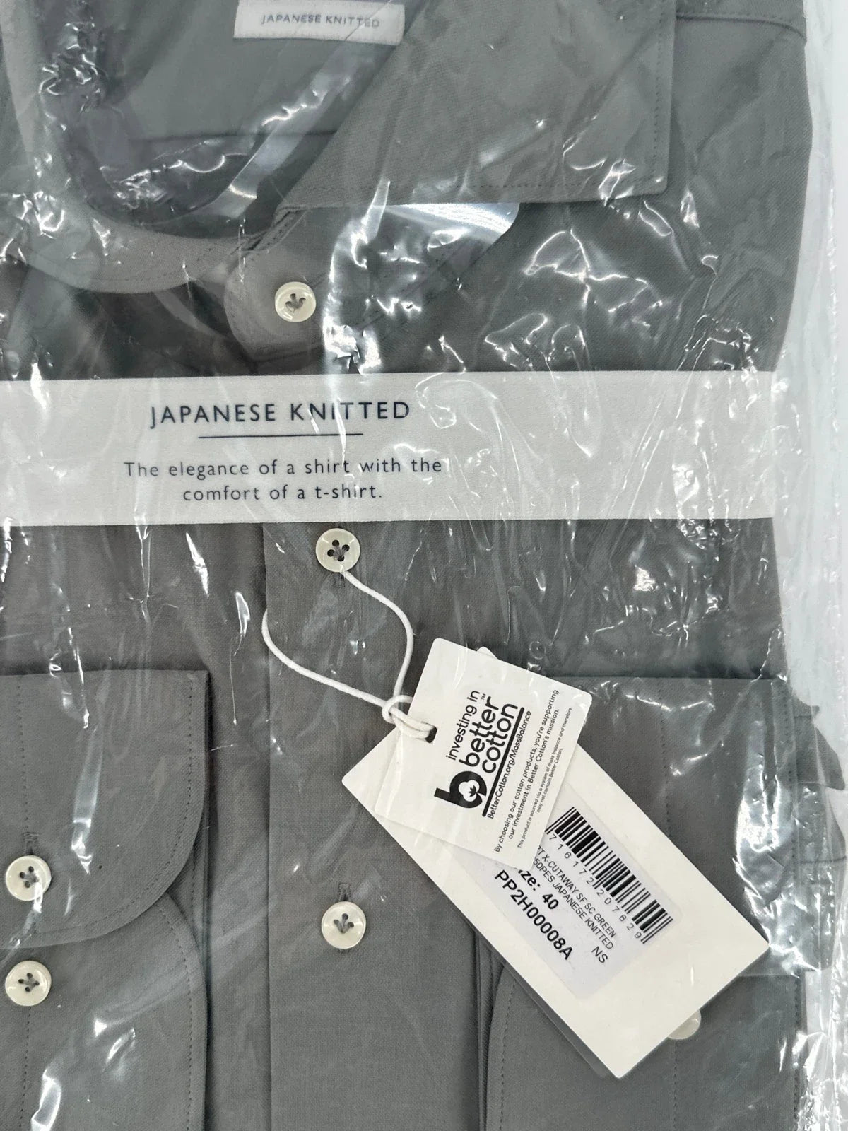 Profuomo overhemd Japanese knitted groen (40) - foto 3