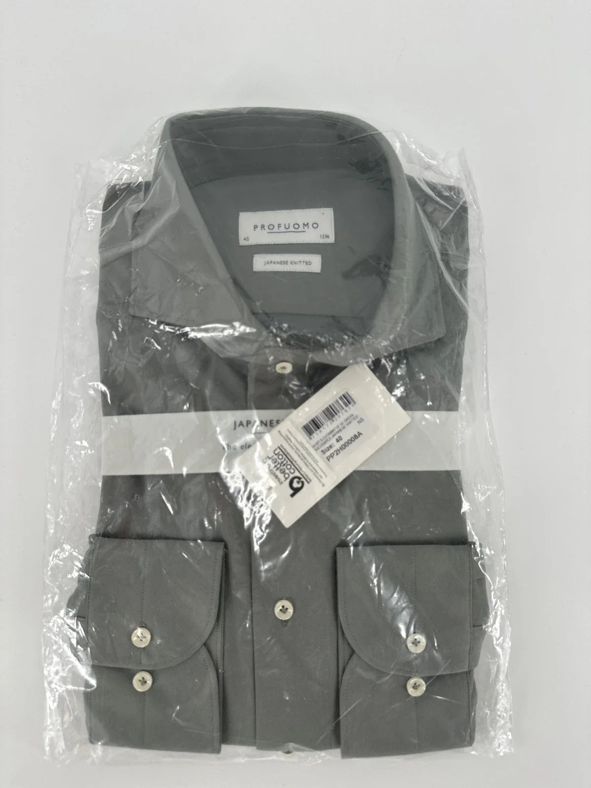 Profuomo overhemd Japanese knitted groen (40) - foto 1
