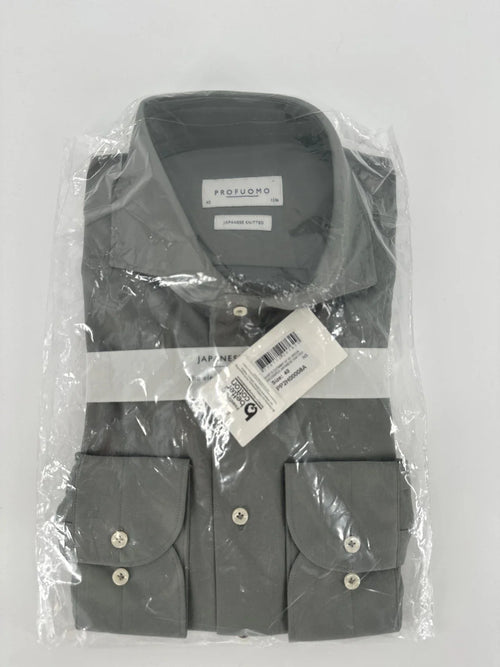 Profuomo overhemd Japanese knitted groen (40) - foto 1