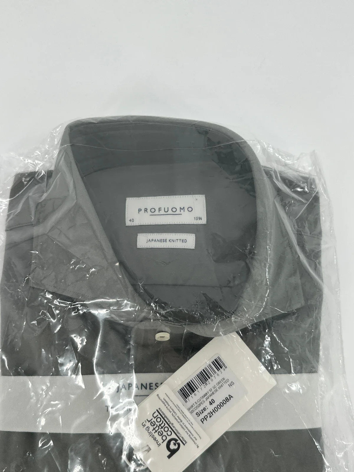 Profuomo overhemd Japanese knitted groen (40) - foto 2