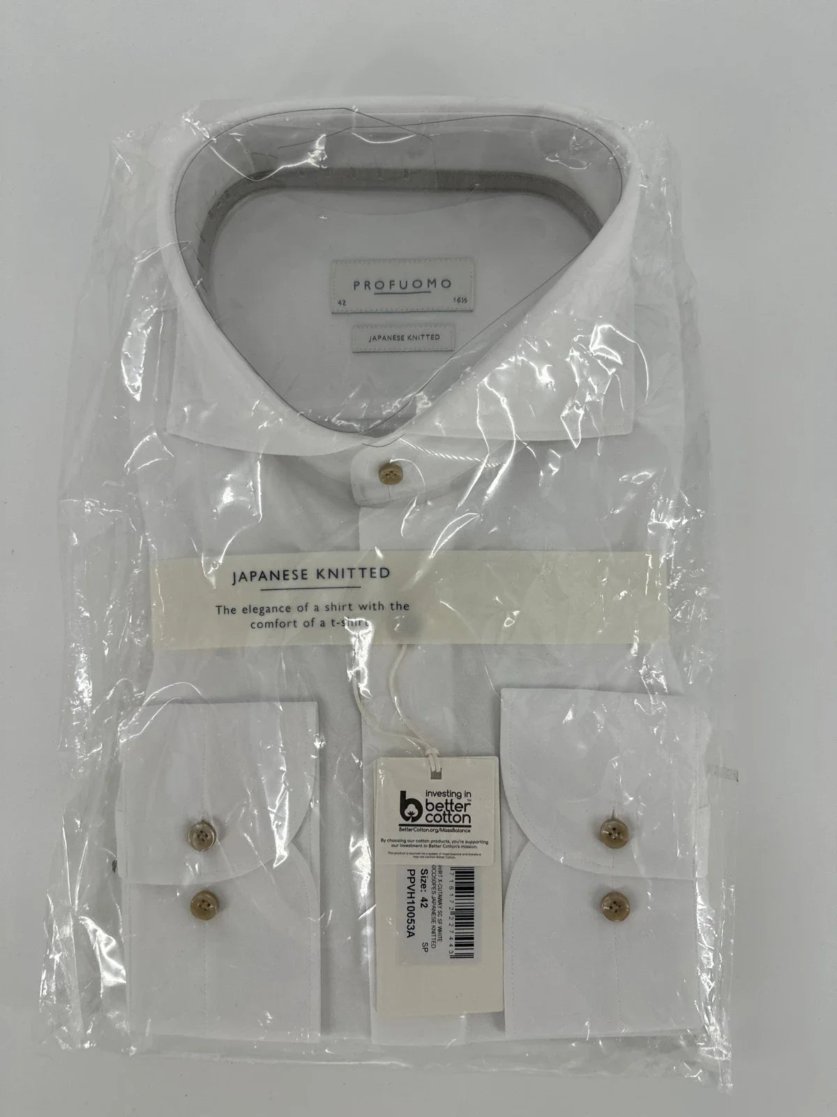 Profuomo overhemd Japanese knitted wit (42) - foto 1
