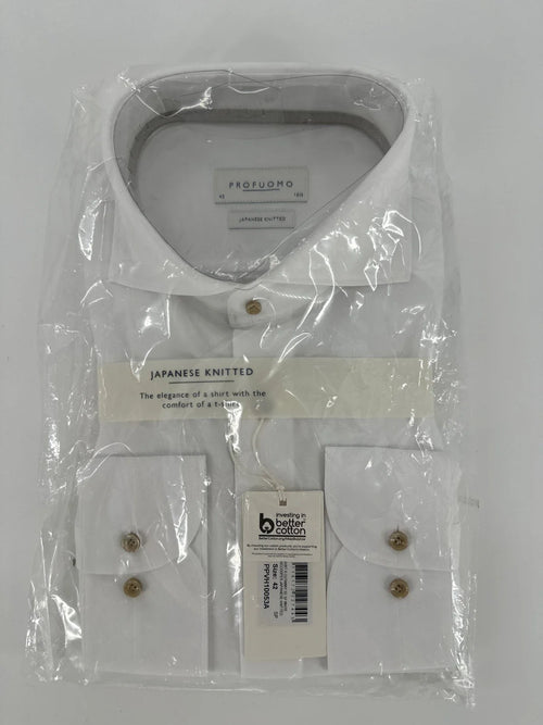 Profuomo overhemd Japanese knitted wit (42) - foto 1