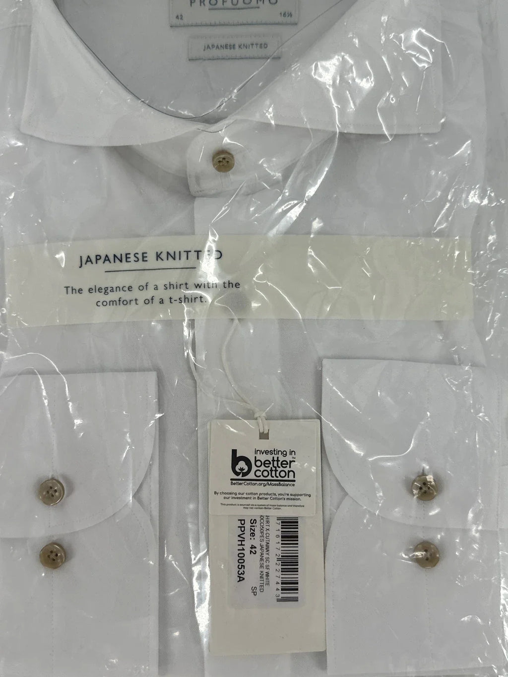 Profuomo overhemd Japanese knitted wit (42) - foto 3