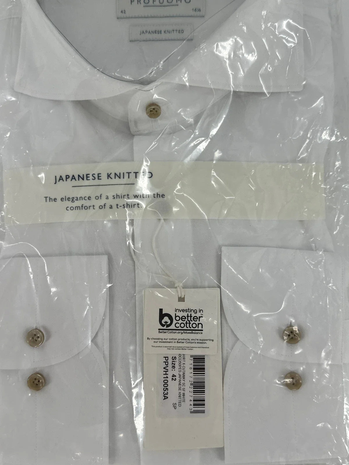 Profuomo overhemd Japanese knitted wit (42) - foto 3