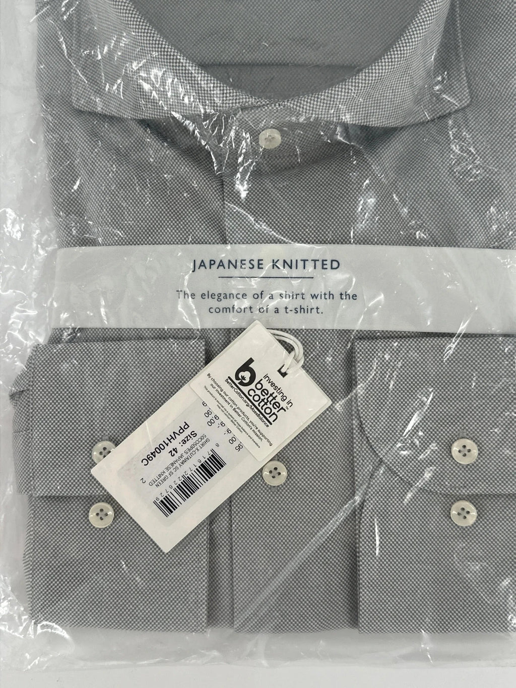 Profuomo overhemd Japanese knitted grijs (42) - foto 3
