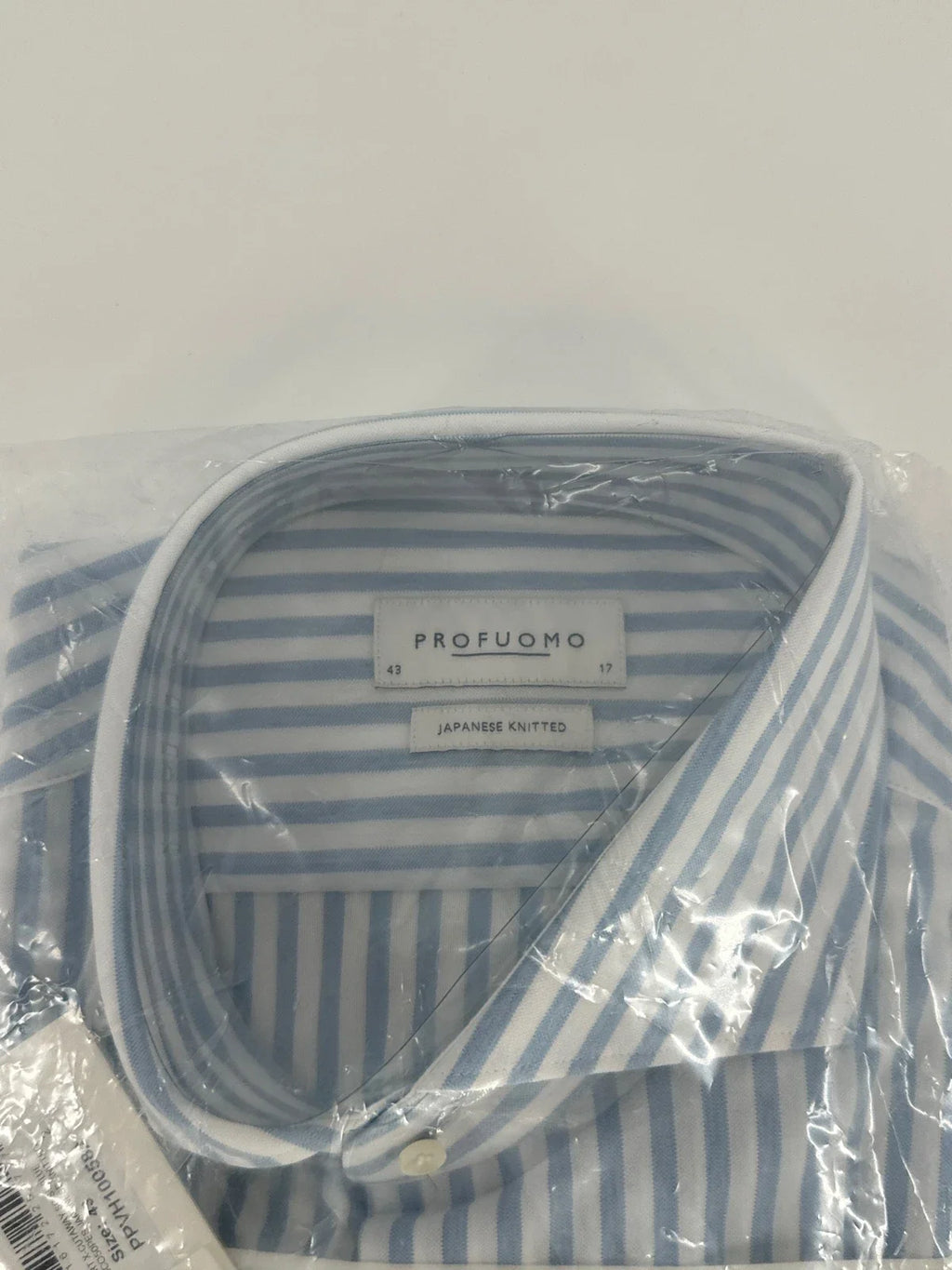 Profuomo overhemd Japanese knitted wit/blauw (43) - foto 2