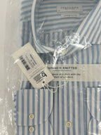 Profuomo overhemd Japanese knitted wit/blauw (43) - foto 3