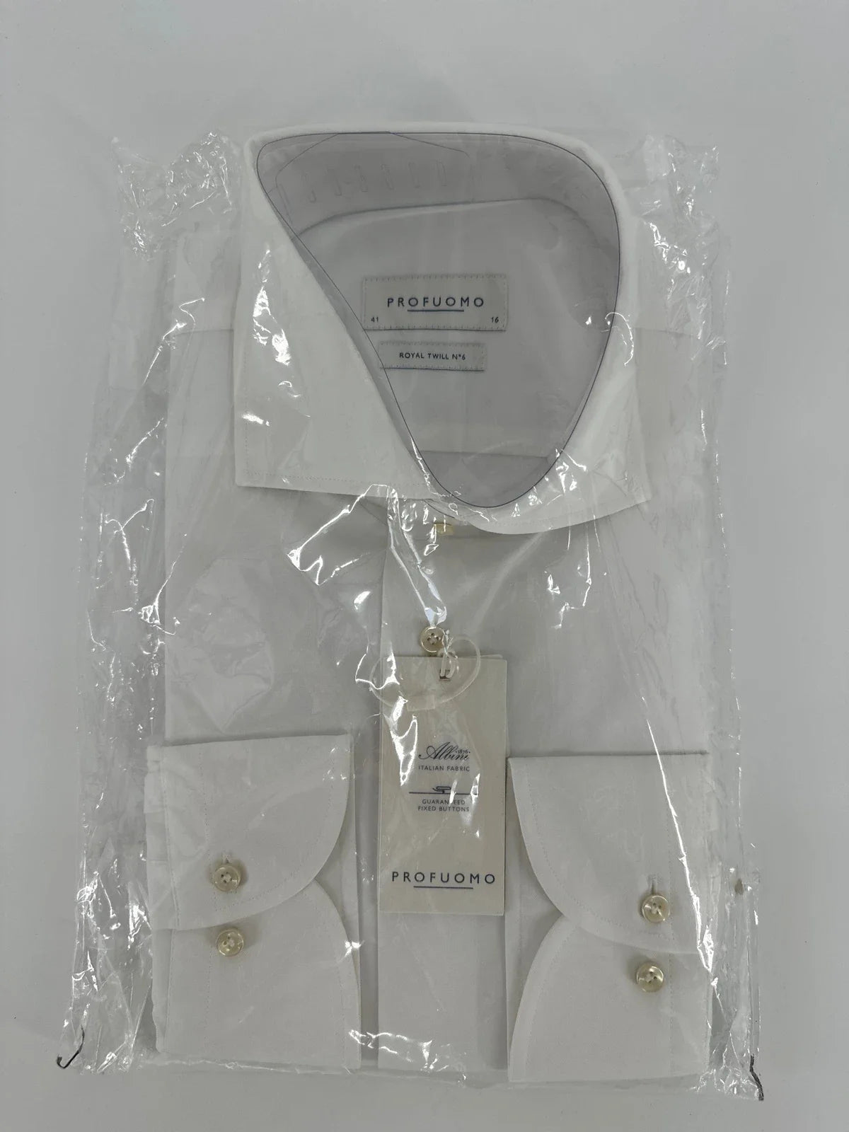 Profuomo overhemd Royal twill N•6 wit (41) - foto 1