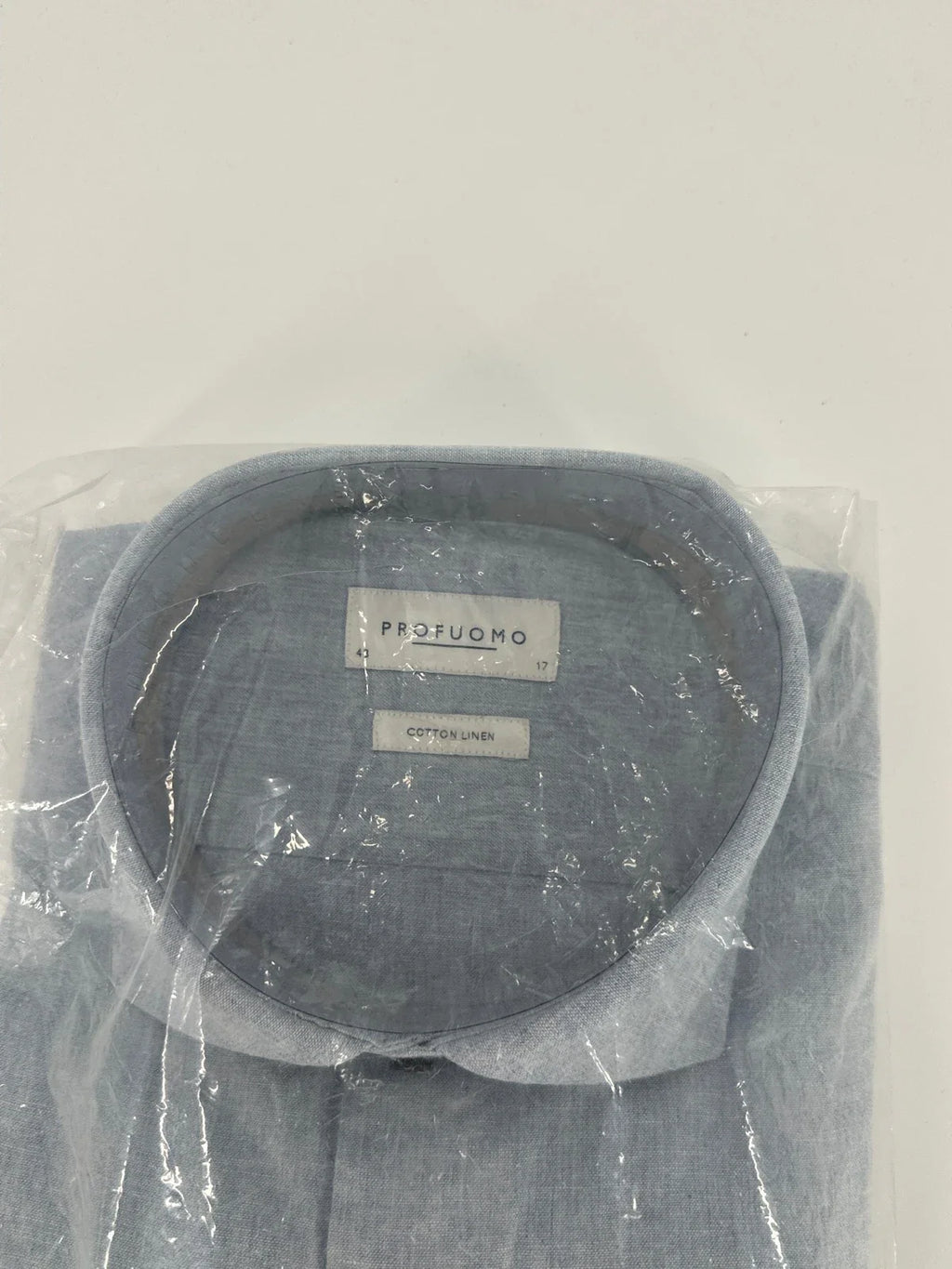 Profuomo overhemd cotton linen lichtblauw (43) - foto 2