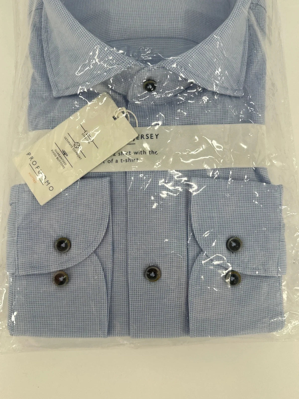 Profuomo overhemd knitted lichtblauw (43) - foto 3