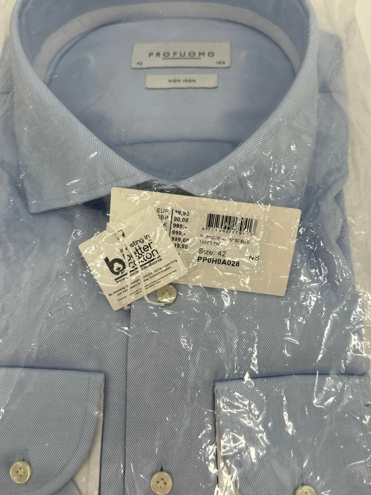 Profuomo overhemd non iron lichtblauw (42) - foto 3