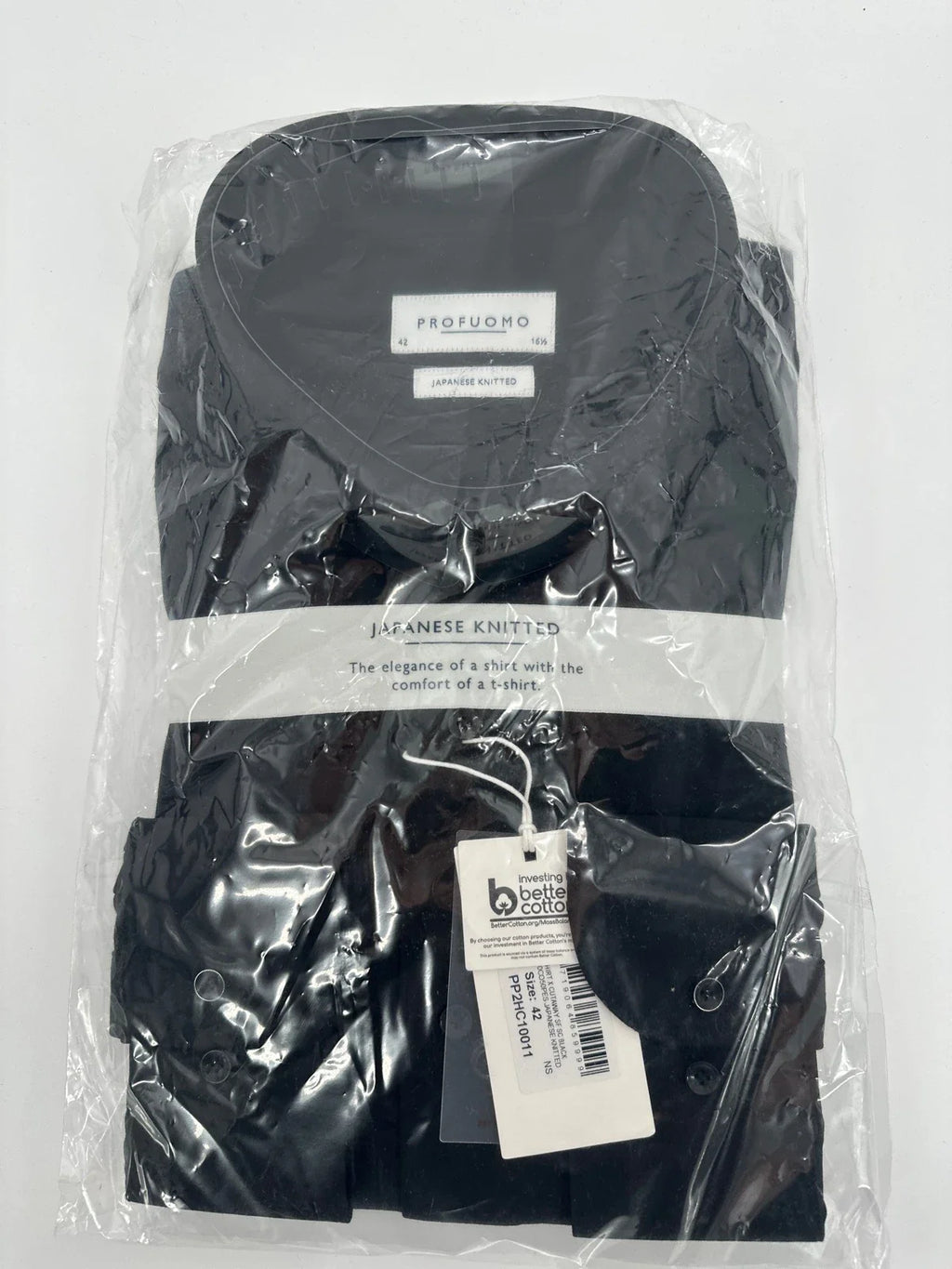 Profuomo overhemd Japanese knitted zwart (42) - foto 1