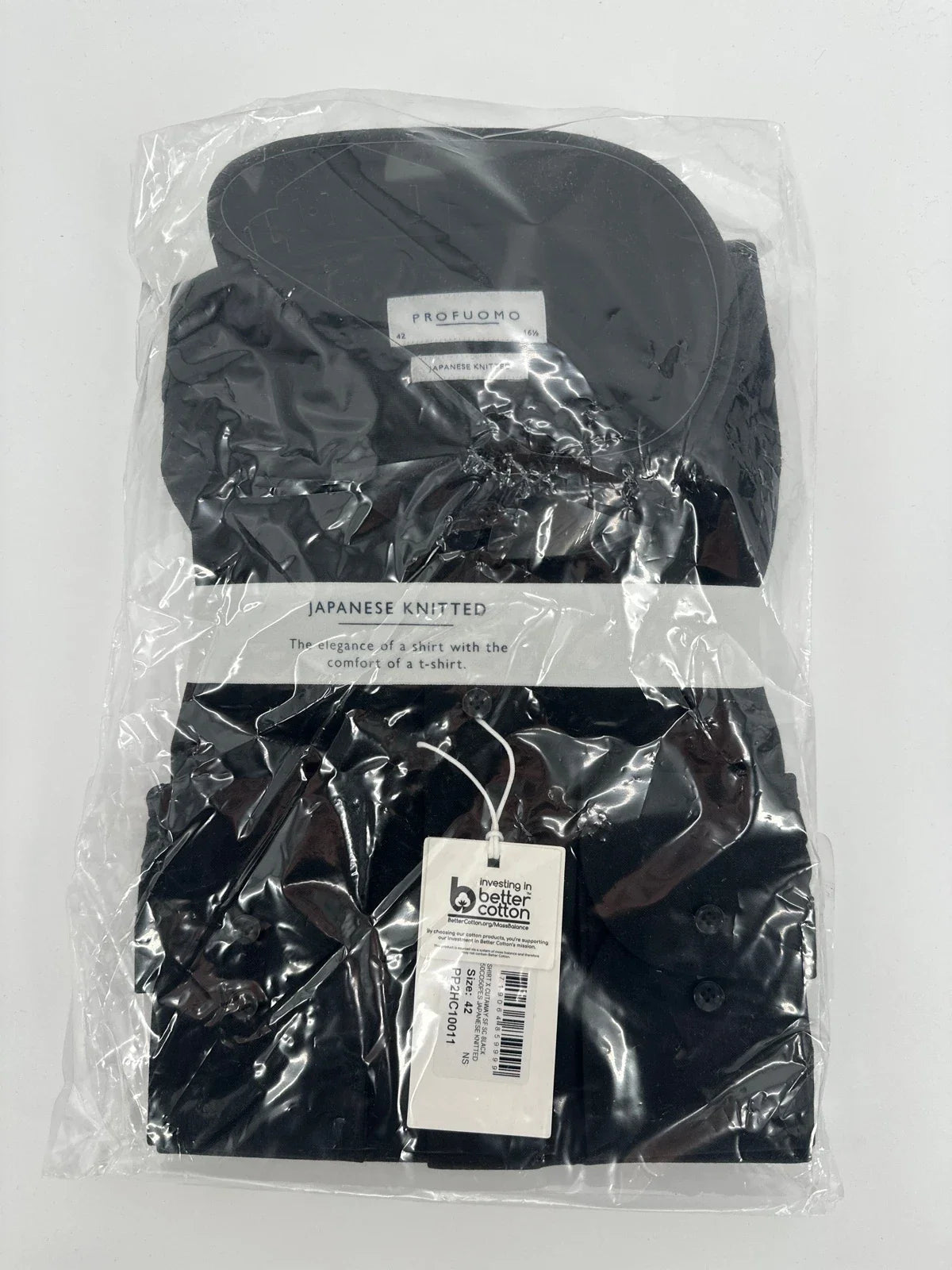 Profuomo overhemd Japanese knitted zwart (42) - foto 1