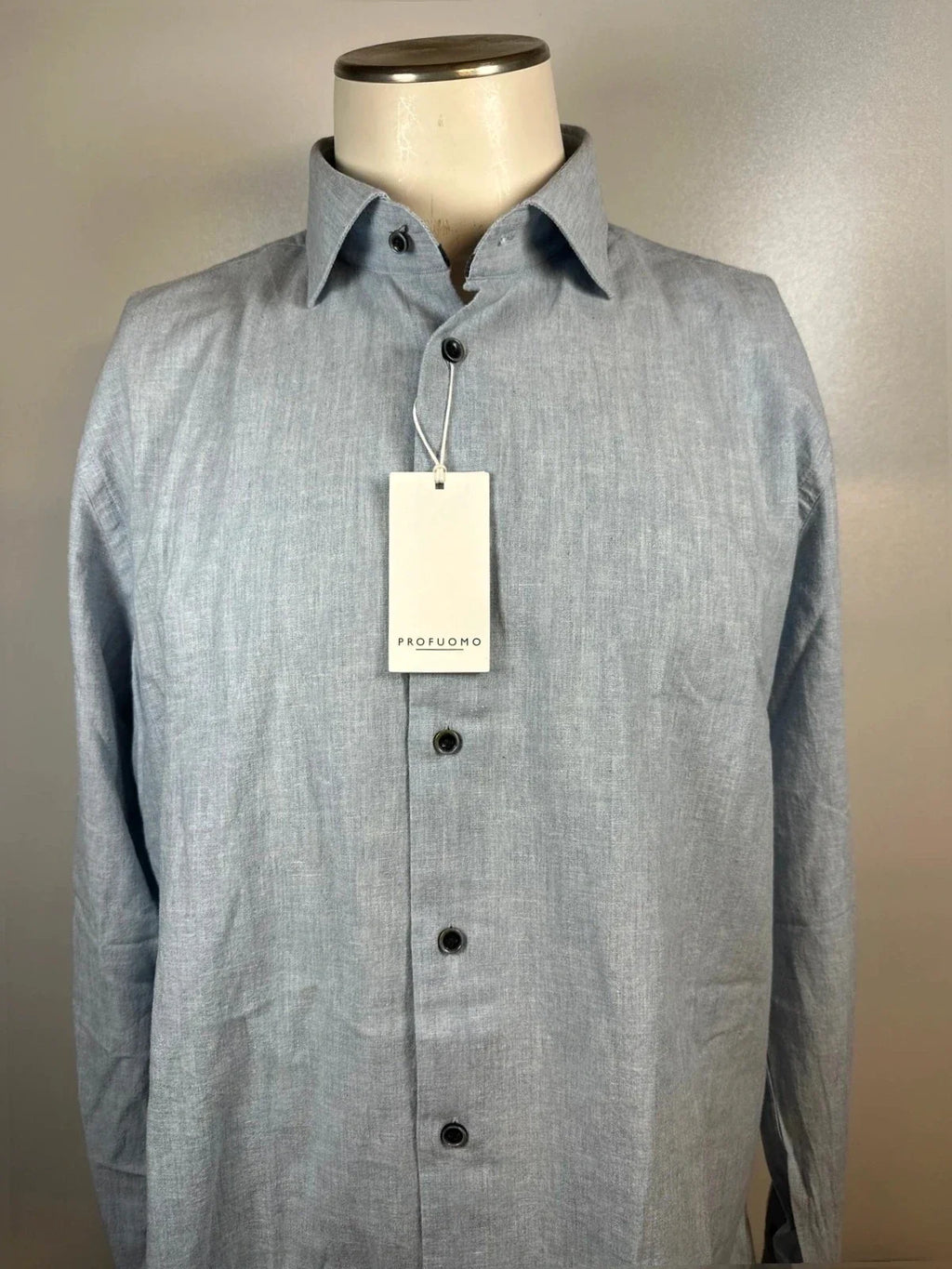 Profuomo linen overhemd Lichtblauw (44/17 1-2) NIEUW - foto 1