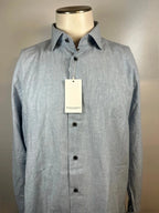 Profuomo linen overhemd Lichtblauw (44/17 1-2) NIEUW - foto 1