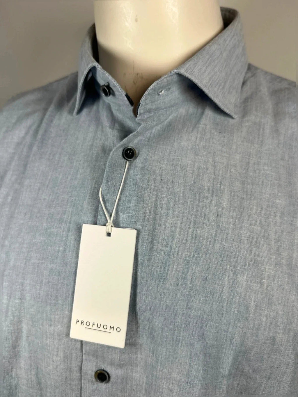 Profuomo linen overhemd Lichtblauw (44/17 1-2) NIEUW - foto 2
