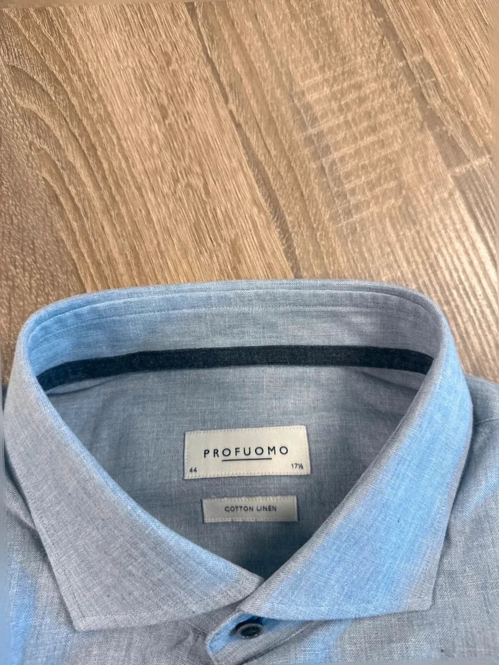 Profuomo linen overhemd Lichtblauw (44/17 1-2) NIEUW - foto 3