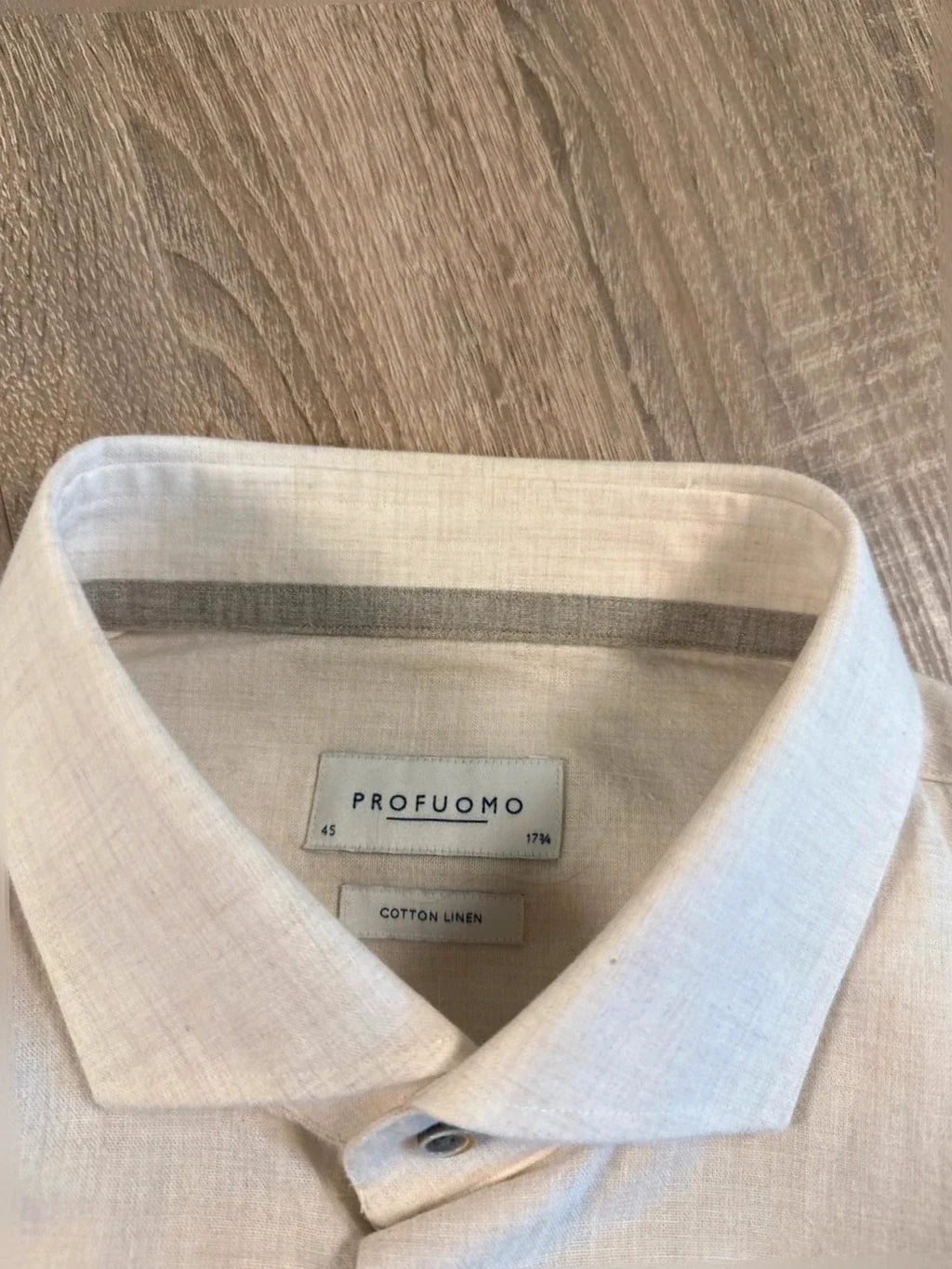 Profuomo linnen overhemd Crème (45/17 3-4) NIEUW - foto 3