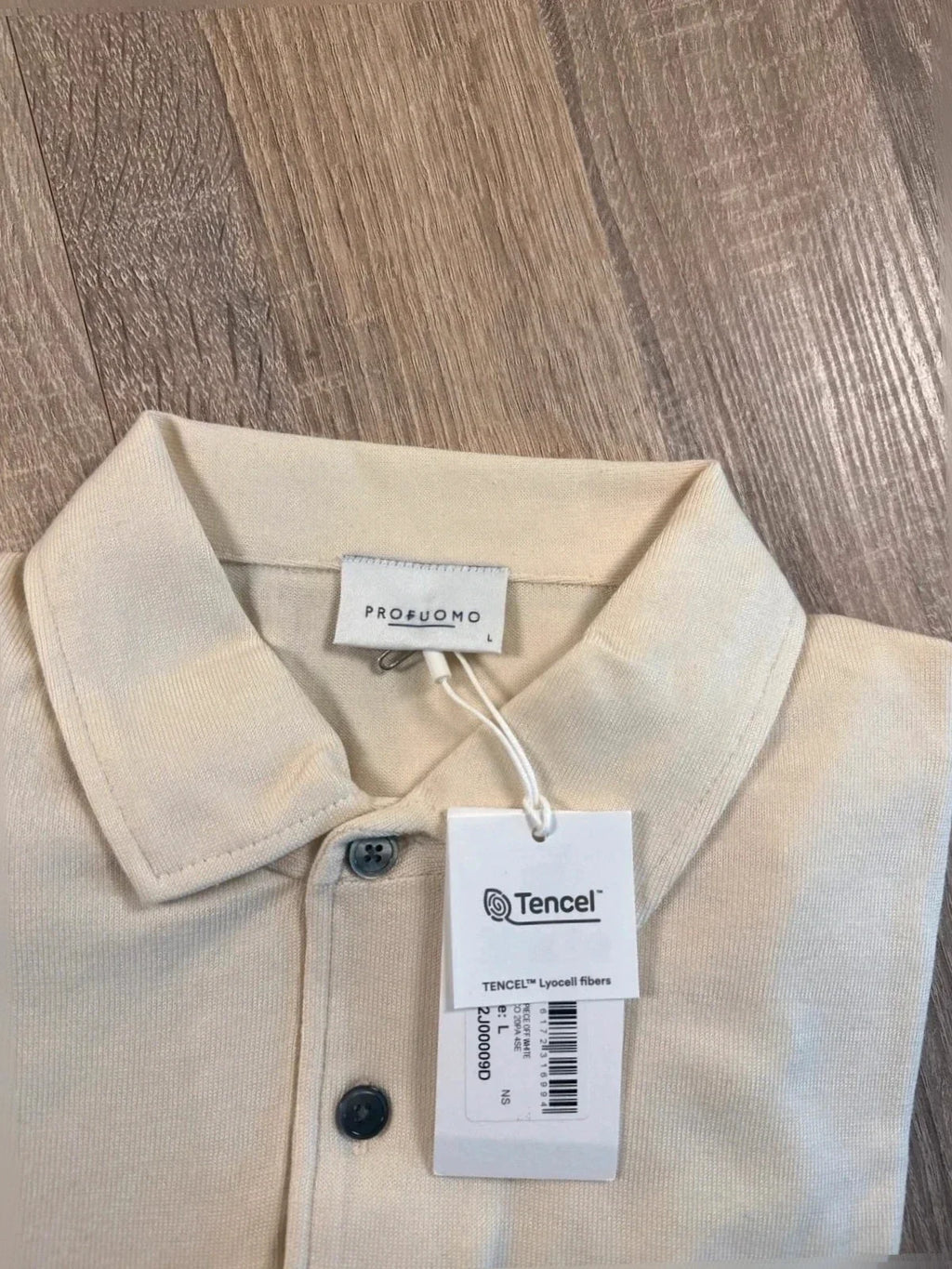 Profuomo Polo longsleeve beige (L) NIEUW - foto 3