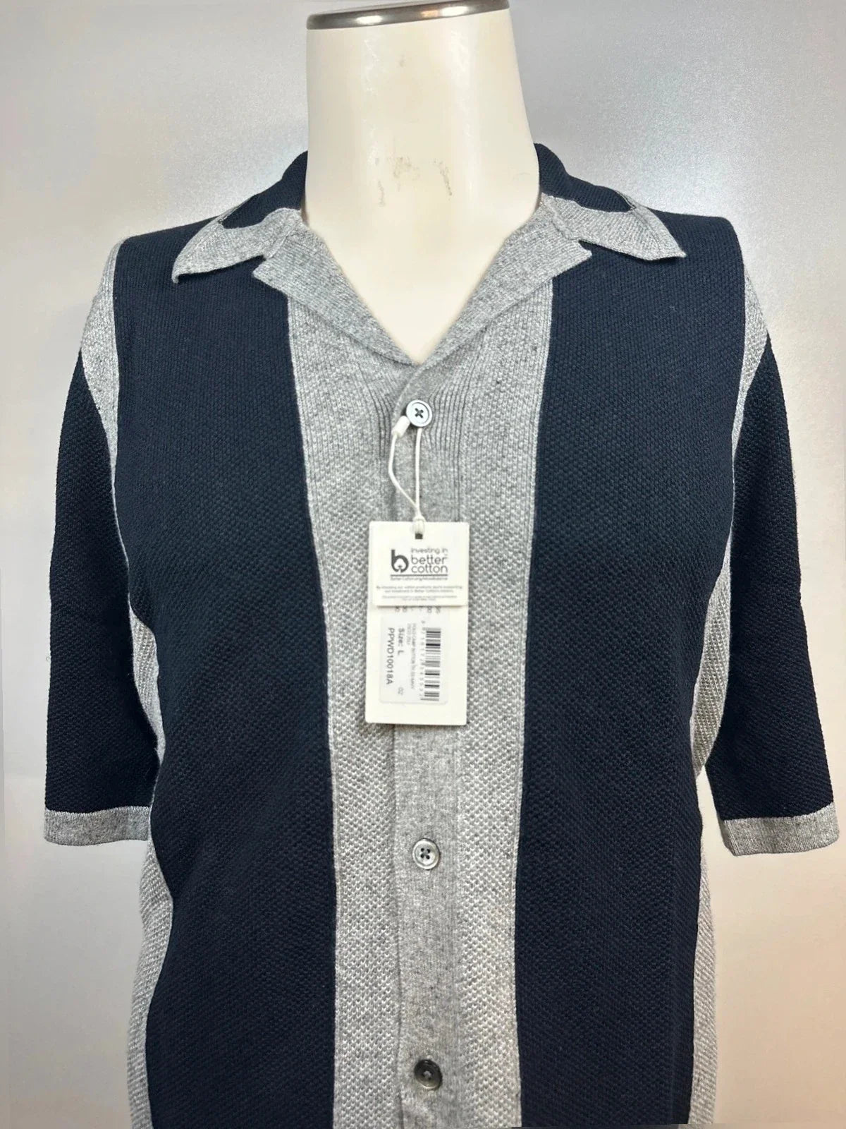 Profuomo polo grijs-zwart (L) NIEUW - foto 1