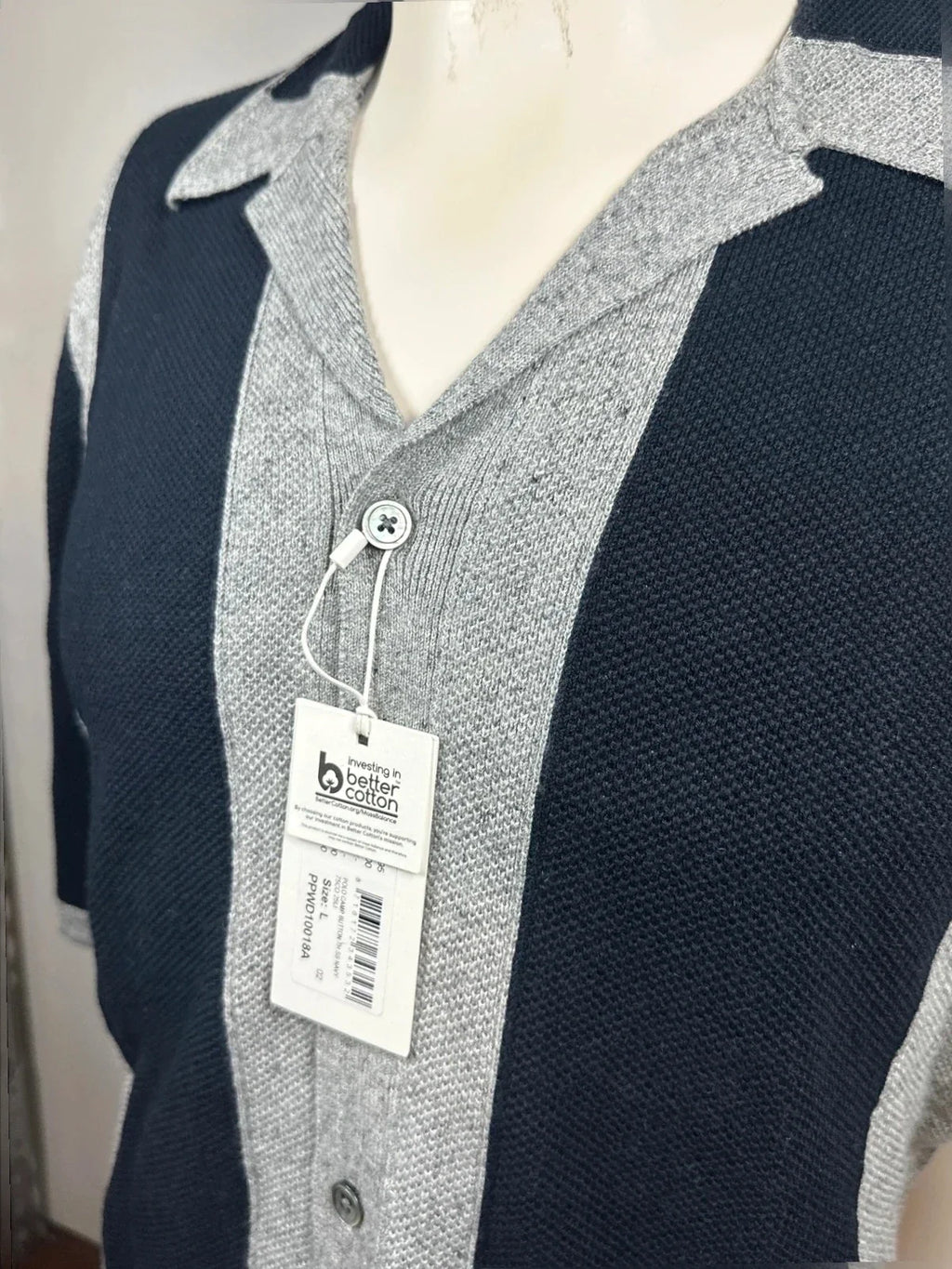 Profuomo polo grijs-zwart (L) NIEUW - foto 2