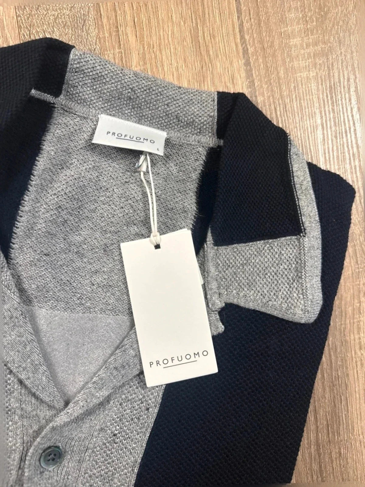 Profuomo polo grijs-zwart (L) NIEUW - foto 3