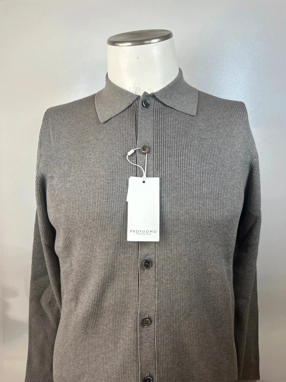 Profuomo polo Longsleeve bruin (M) NIEUW - foto 1