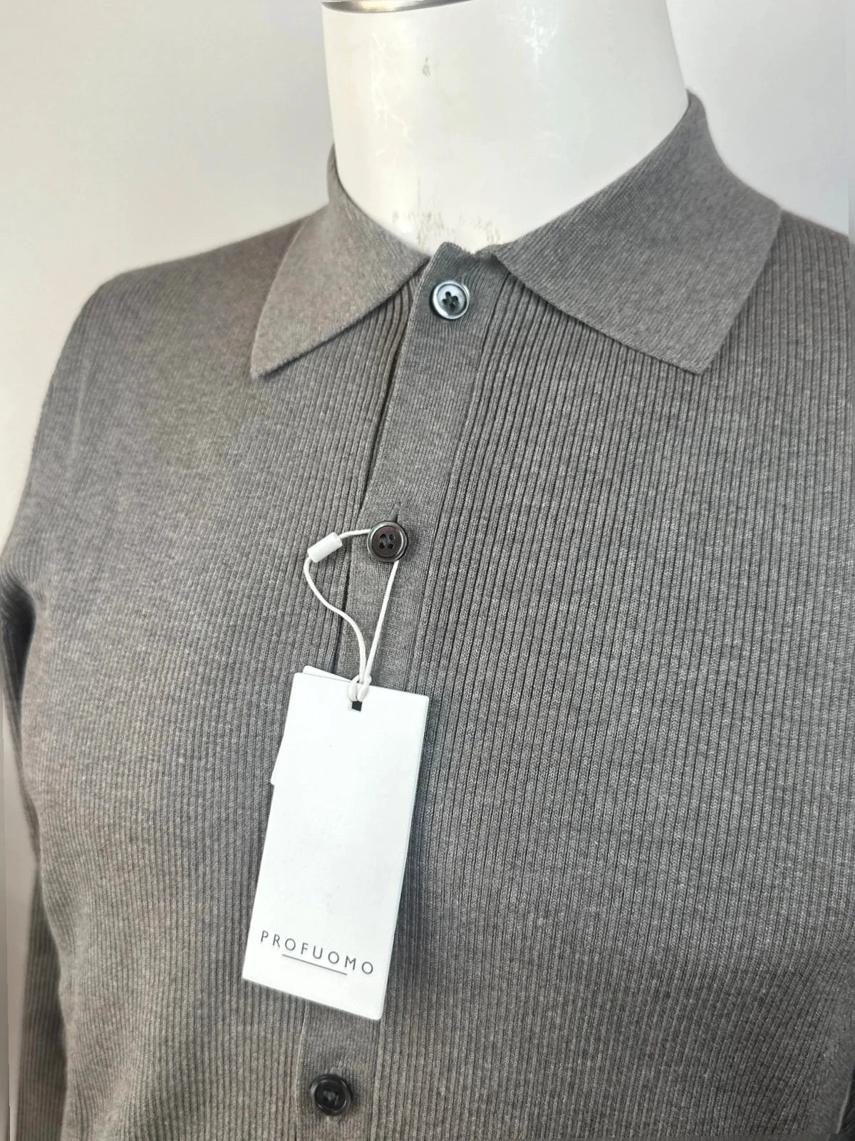 Profuomo polo Longsleeve bruin (M) NIEUW - foto 2