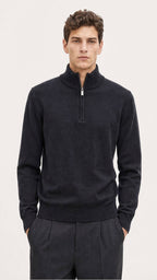 Half-zip trui zwart