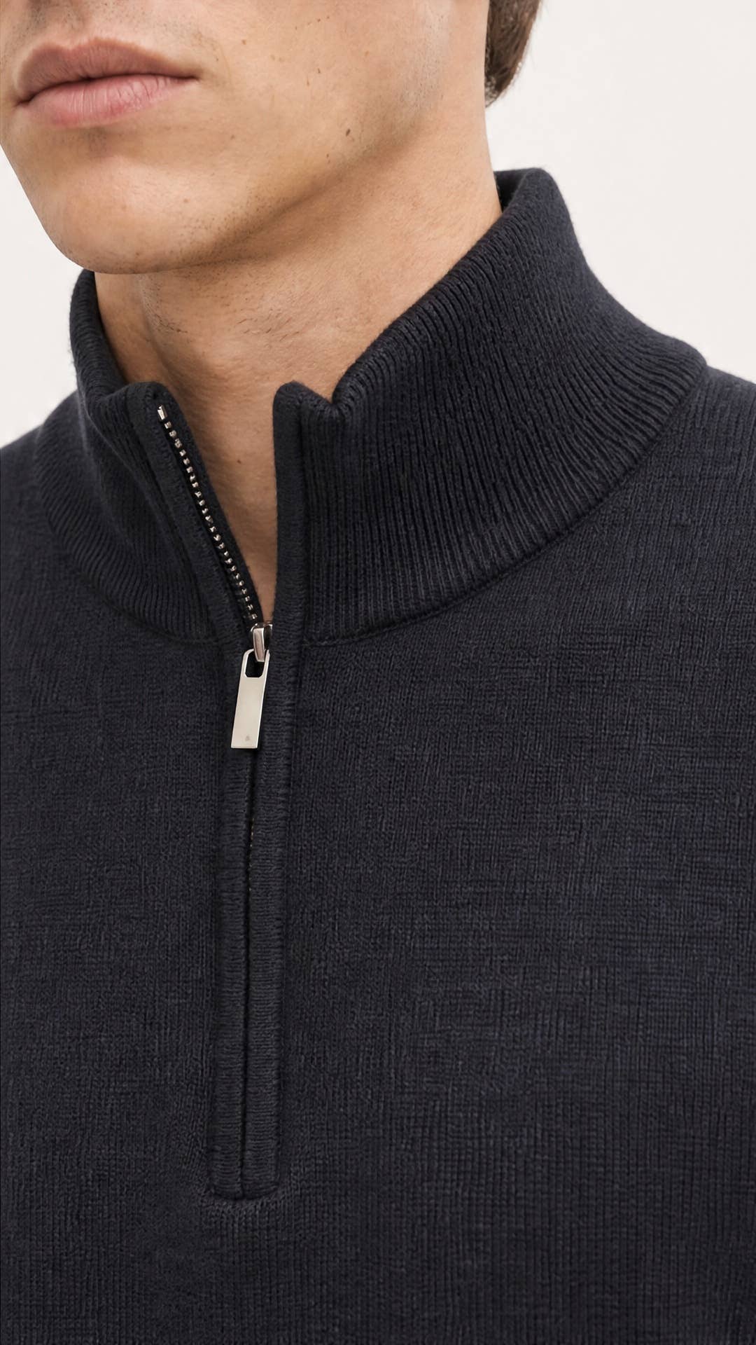Half-zip trui zwart