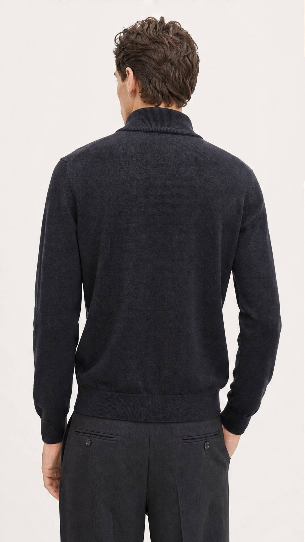 Half-zip trui zwart