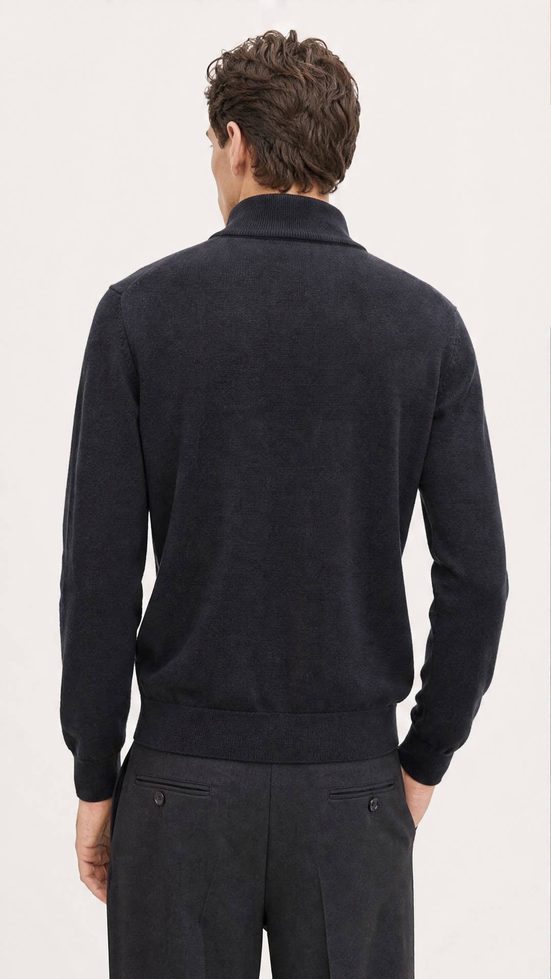 Half-zip trui zwart