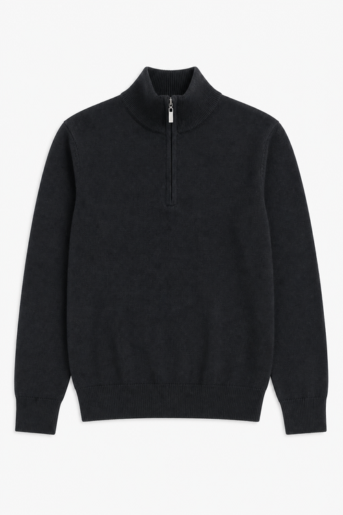 Half-zip trui zwart