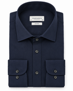 Profuomo Non-iron overhemd donkerblauw — packshot op witte achtergrond
