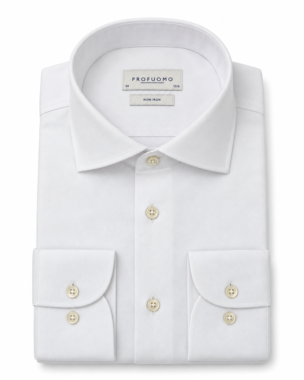 Profuomo Non-iron overhemd wit — packshot op witte achtergrond