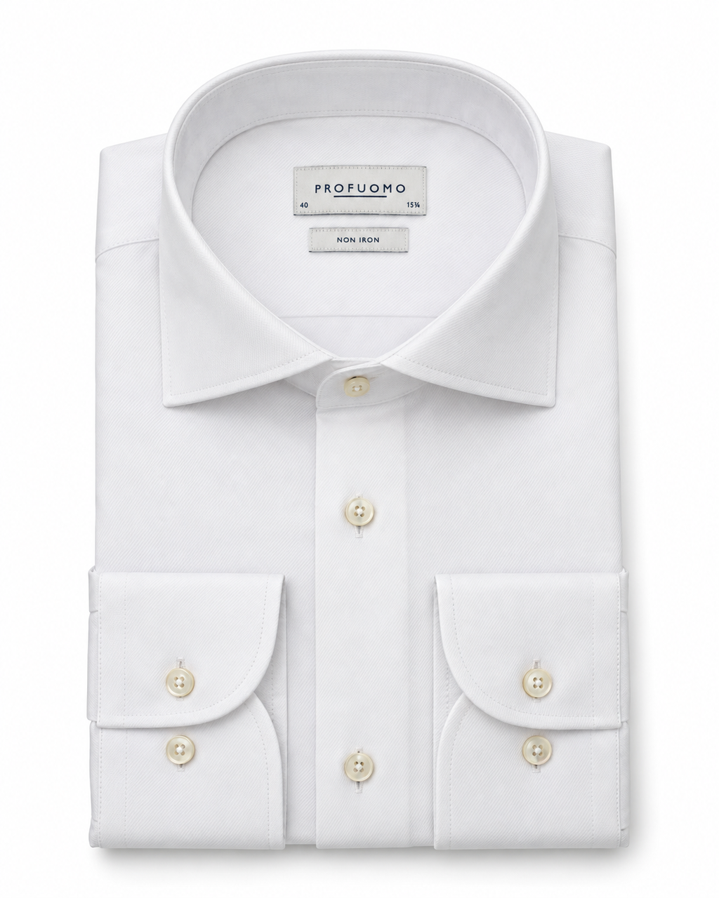 Profuomo Non-iron overhemd wit — packshot op witte achtergrond
