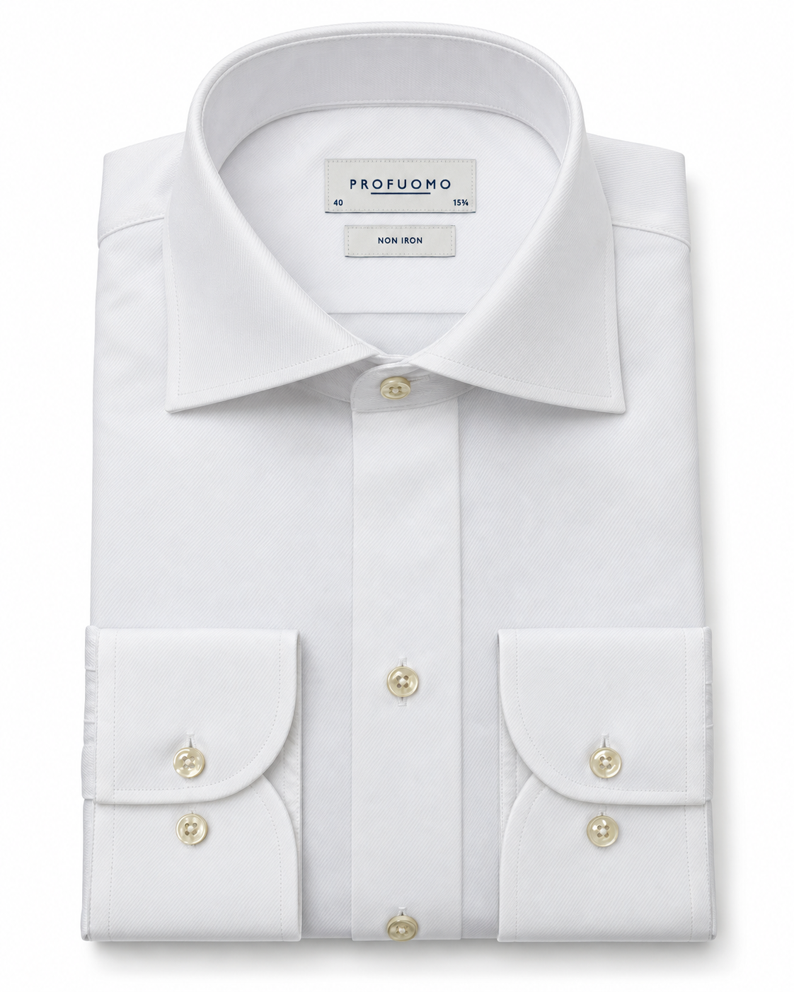Profuomo Non-iron overhemd wit — packshot op witte achtergrond