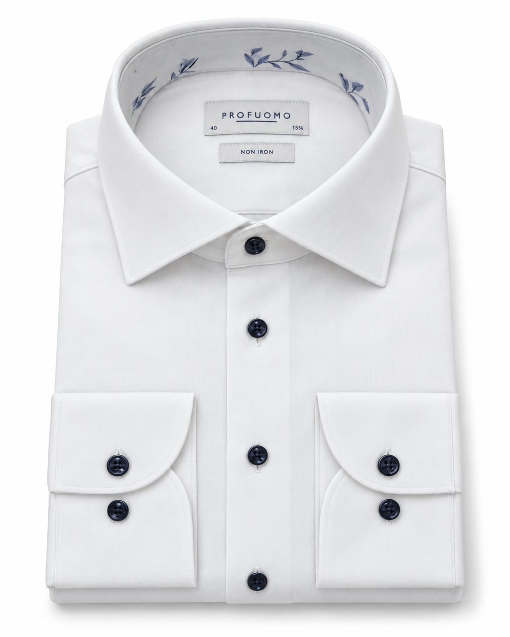 Profuomo Non-iron overhemd wit — packshot op witte achtergrond