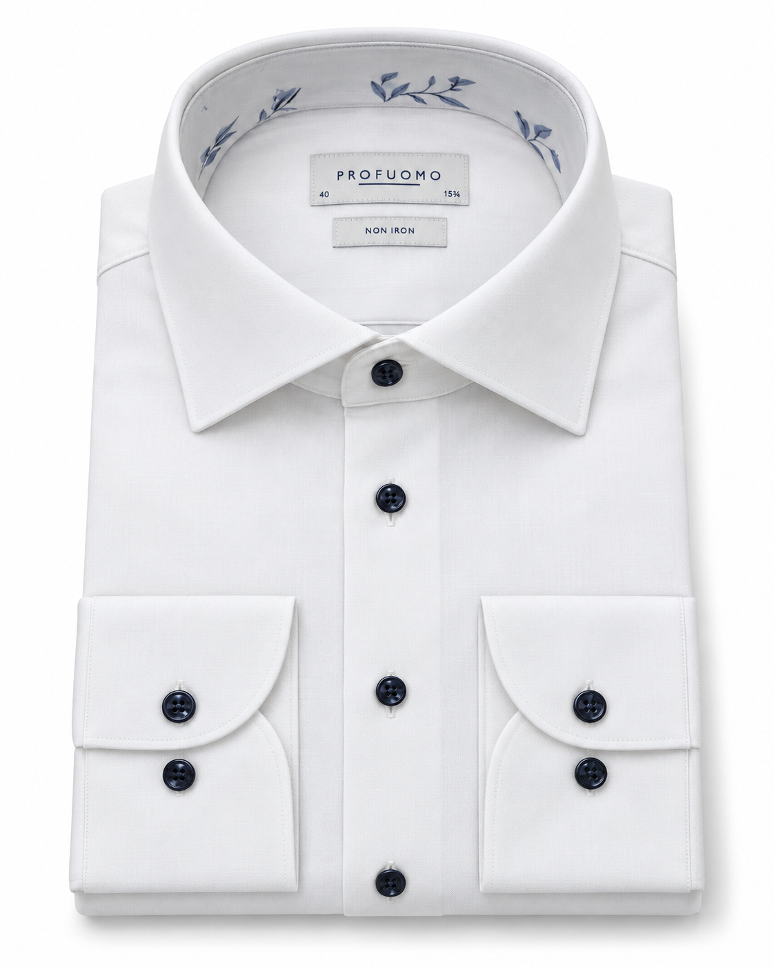 Profuomo Non-iron overhemd wit — packshot op witte achtergrond