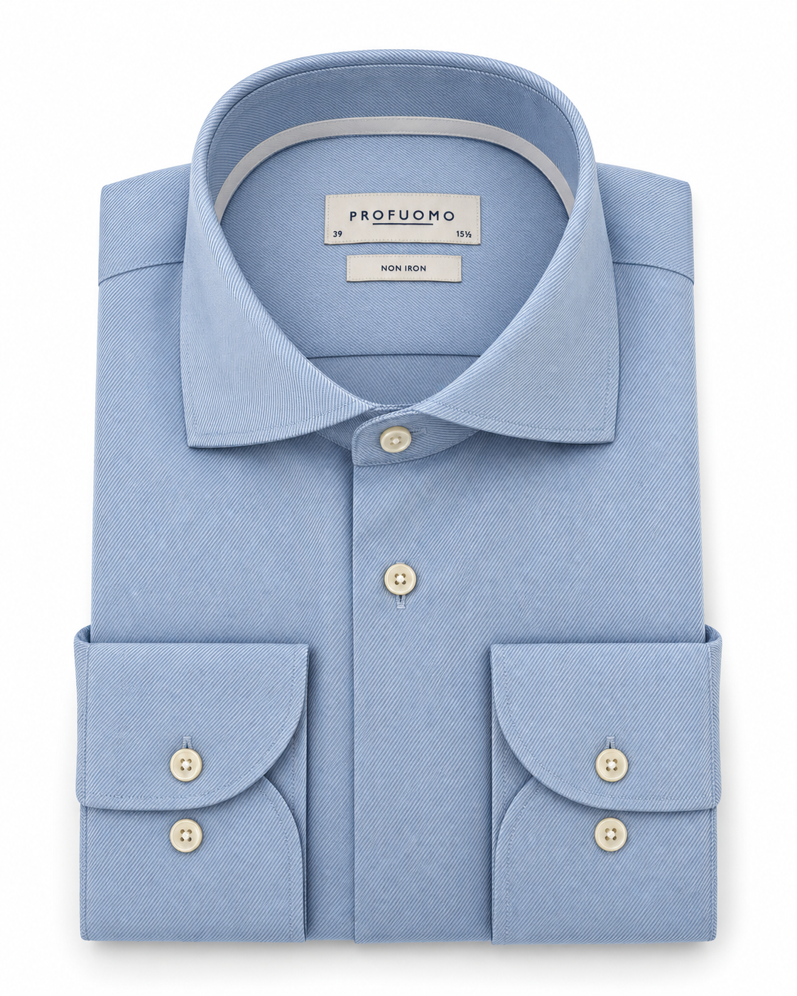 Profuomo Non-iron overhemd lichtblauw — packshot op witte achtergrond