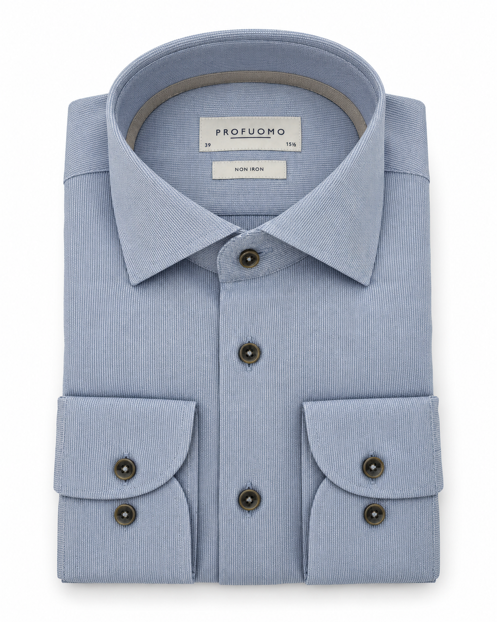 Profuomo Non-iron overhemd lichtblauw — packshot op witte achtergrond
