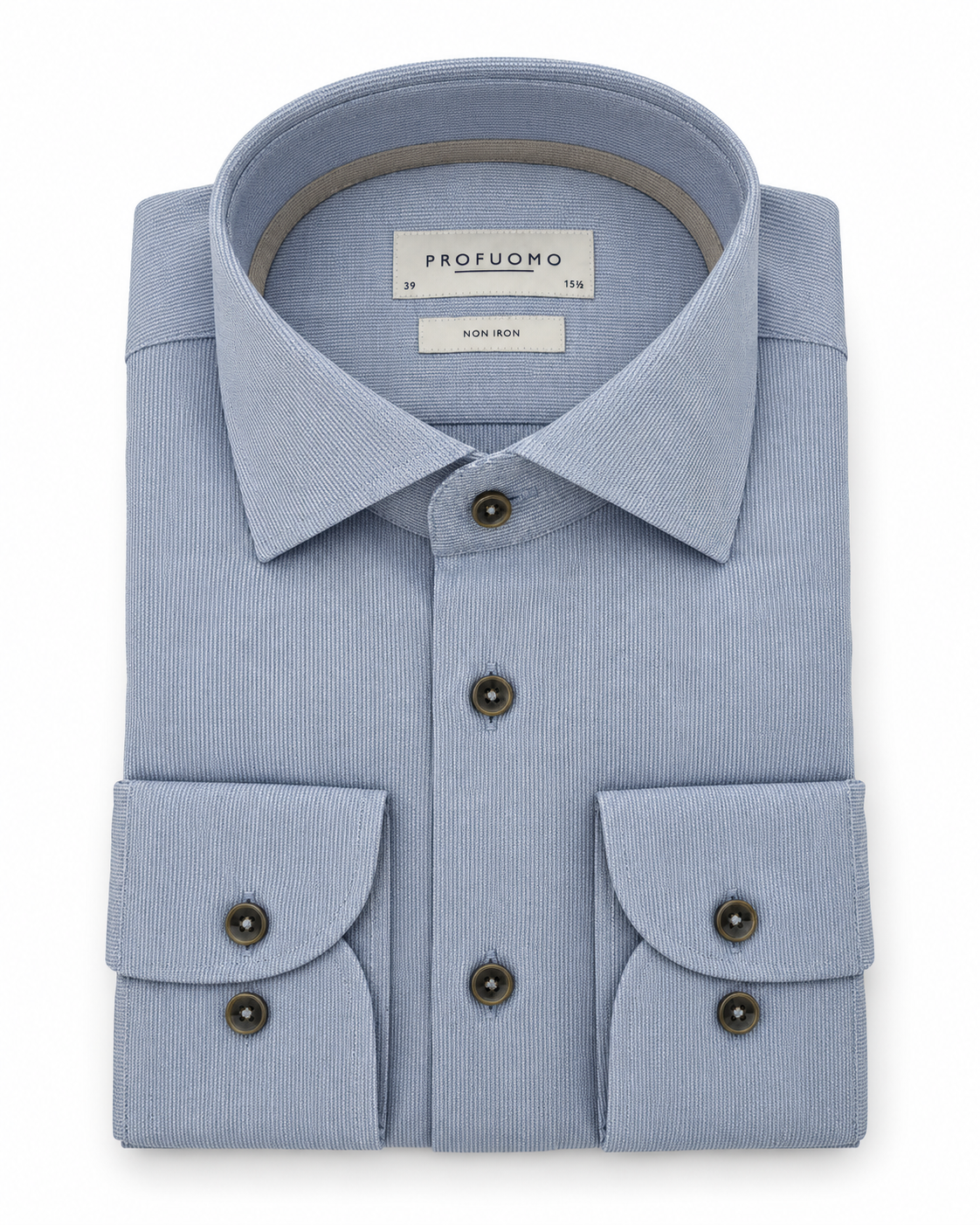 Profuomo Non-iron overhemd lichtblauw — packshot op witte achtergrond