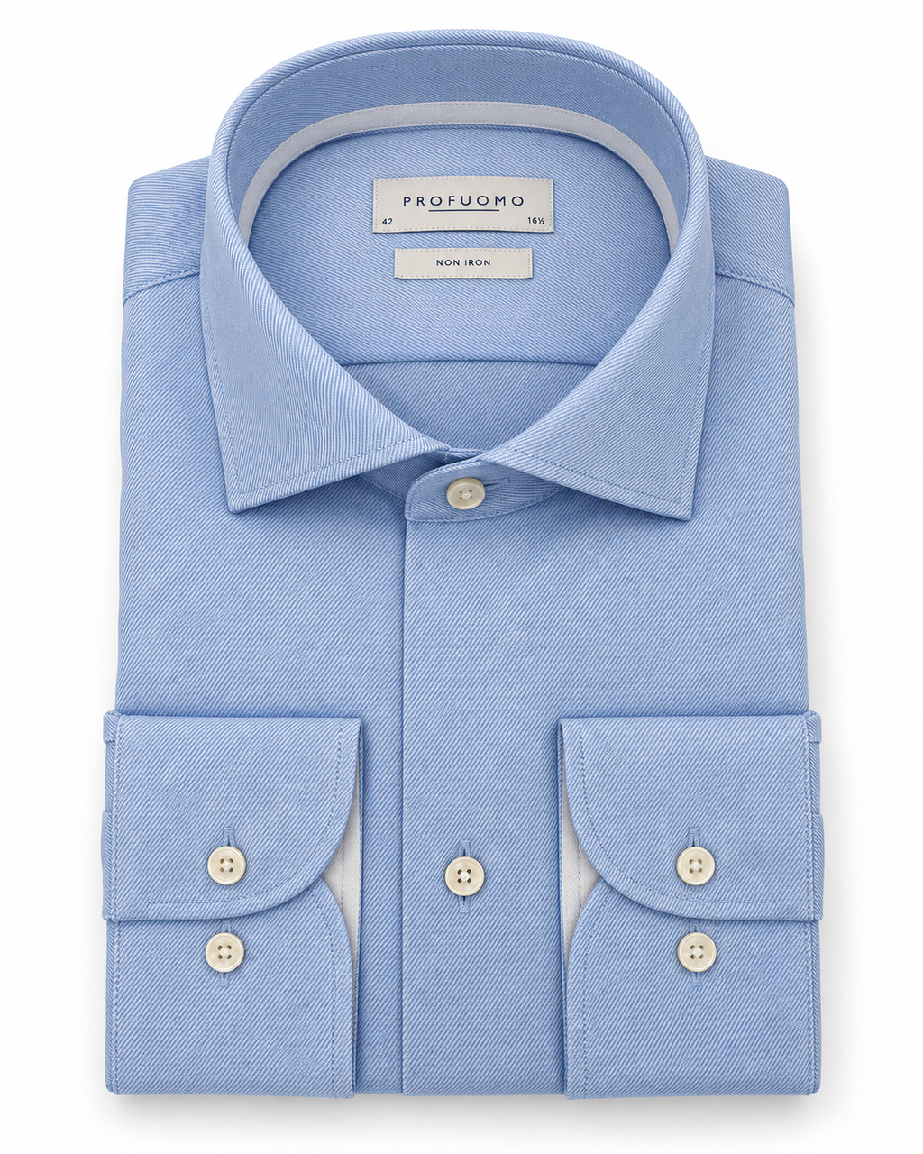Profuomo Non-iron overhemd lichtblauw — packshot op witte achtergrond