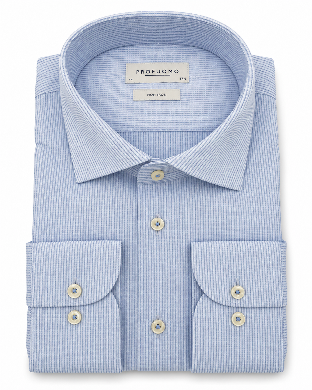 Profuomo Non-iron overhemd lichtblauw — packshot op witte achtergrond