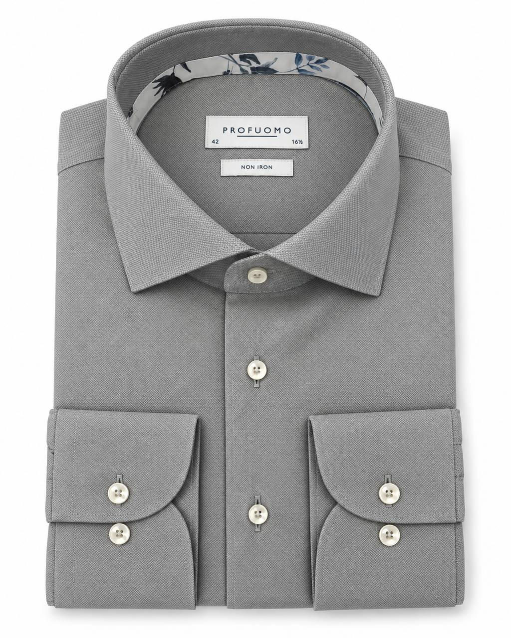 Profuomo Non-iron overhemd grijs — packshot op witte achtergrond
