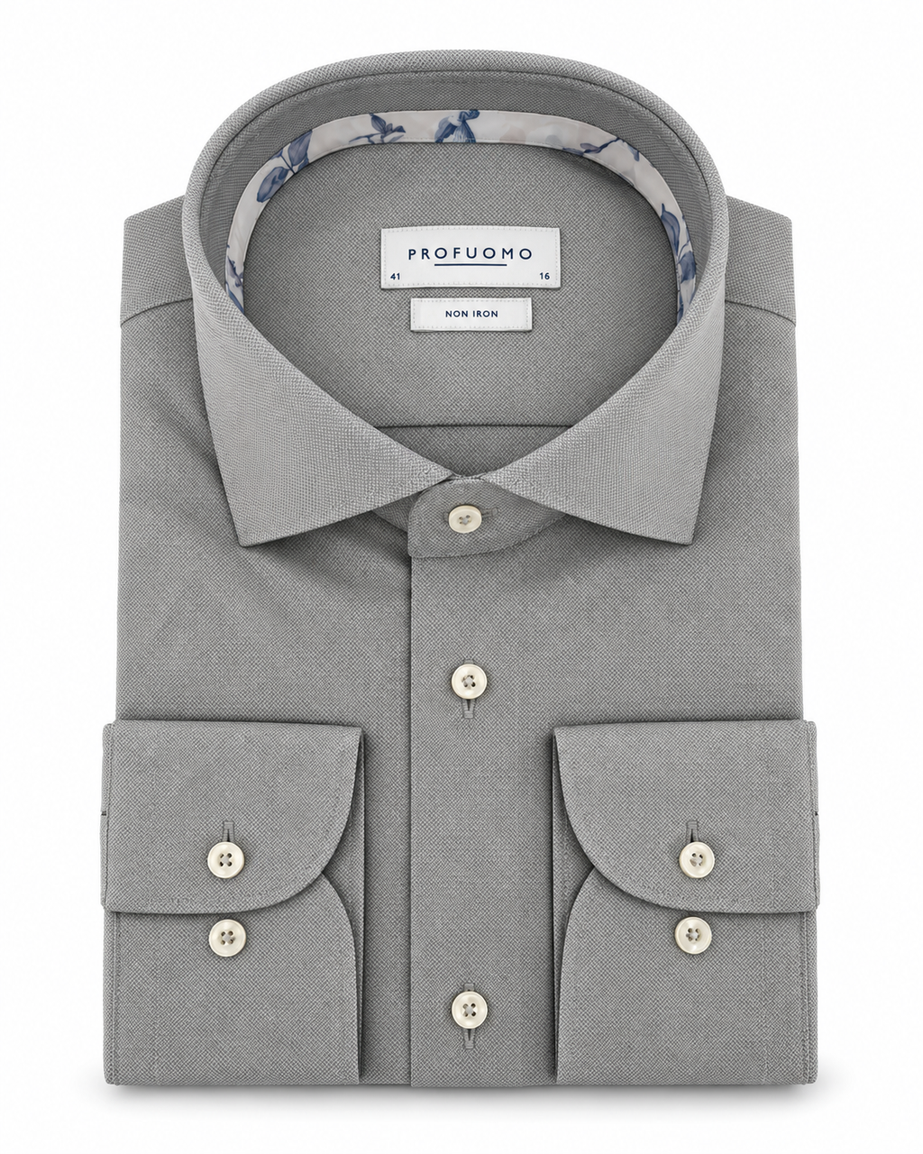 Profuomo Non-iron overhemd grijs — packshot op witte achtergrond