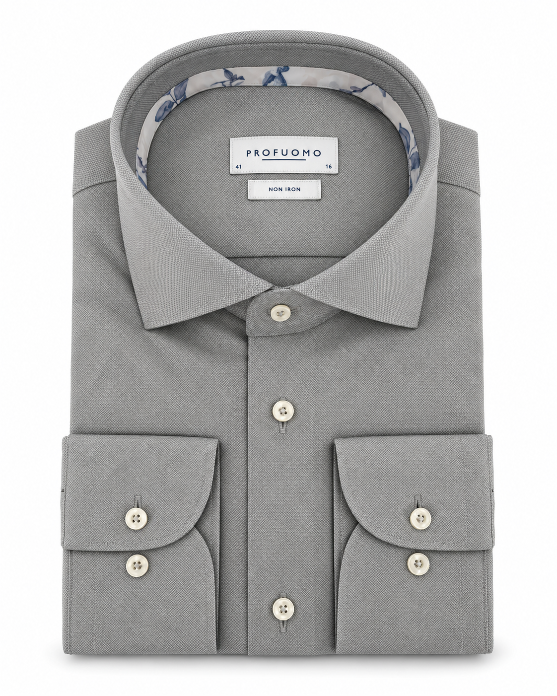 Profuomo Non-iron overhemd grijs — packshot op witte achtergrond