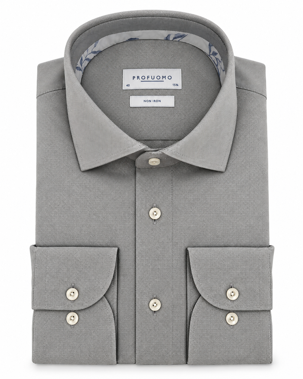 Profuomo Non-iron overhemd grijs — packshot op witte achtergrond