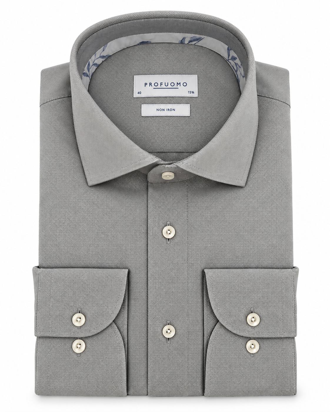 Profuomo Non-iron overhemd grijs — packshot op witte achtergrond